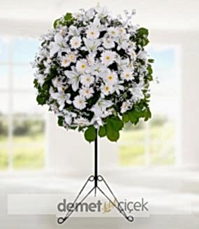 Beyaz Gerbera ve Lilyum Ferforje