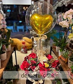 Kalp Balonlu Ayıcıklı Yapay Tanzim