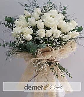 25'li Beyaz Gül Buketi
