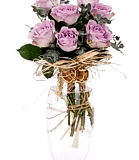 Cam Vazoda 7 Lila Gül