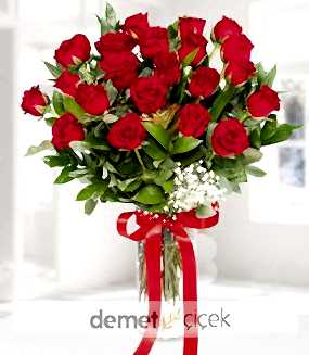 Vazoda 21 Kırmızı Gül