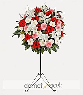 Renkli Gerbera ve Lilyum Ferforje