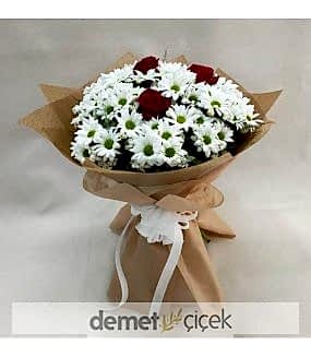 3 Gül ve Papatya Buketi