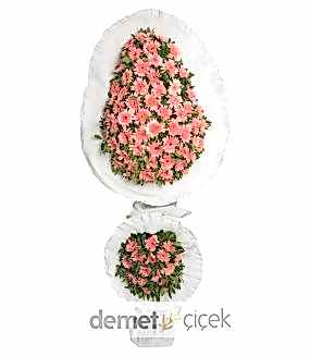 Pembe Gerbera Çift Kat Çelenk