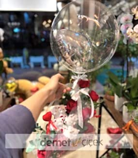 Kalp Balonlu Ayıcıklı Yapay Tanzim